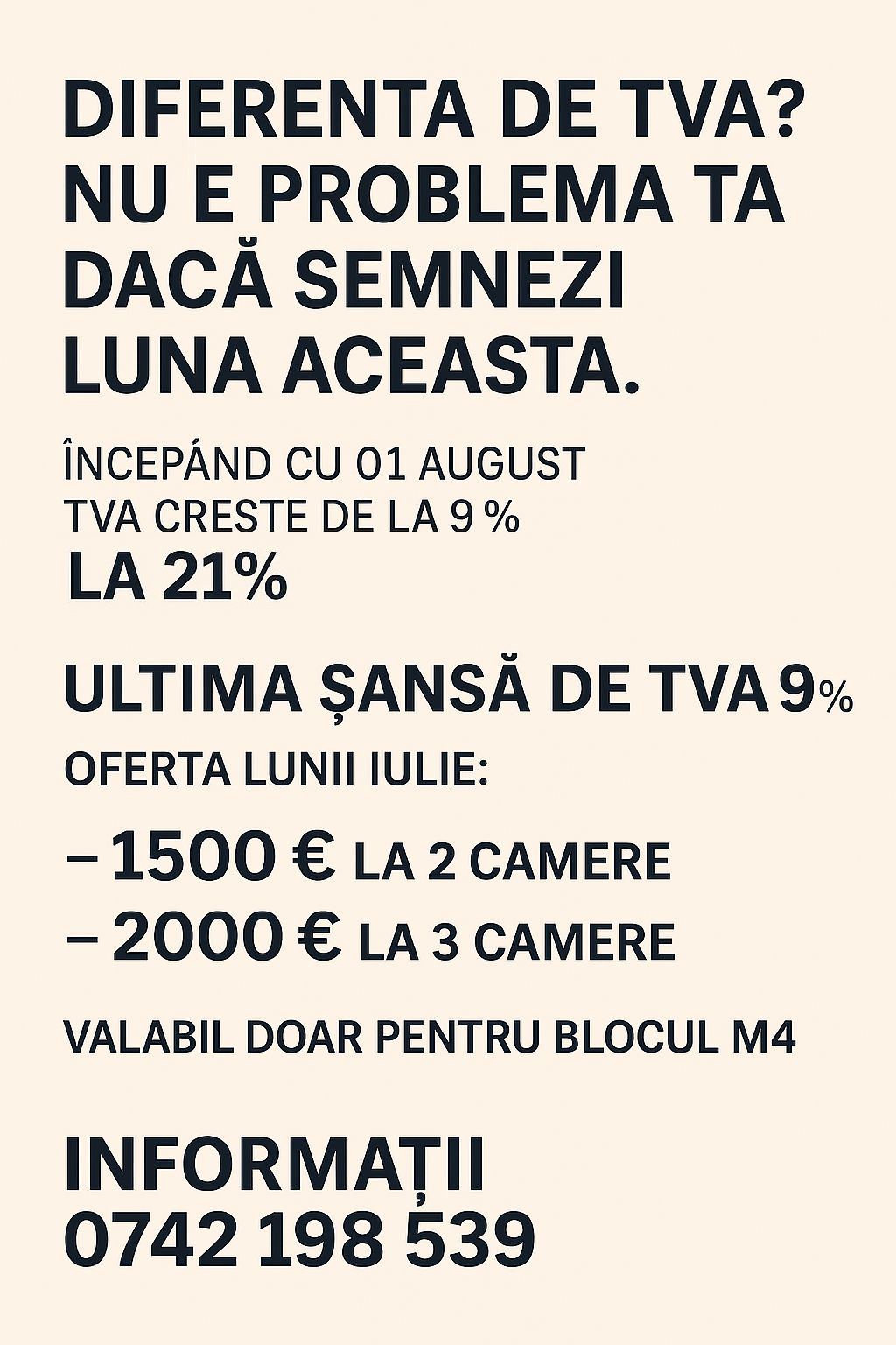 Ultima ocazie de a cumpara o locuinta cu TVA de 9%